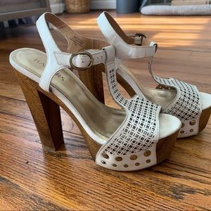 Bakers Wooden Platform Heels with Studs